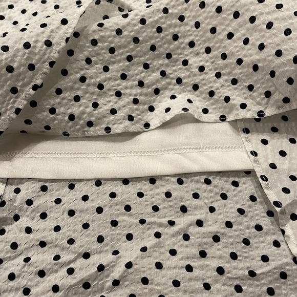 NWT DKNY Midi Faux Wrap Chiffon/crepe Black & White Dress - Picture 10 of 12